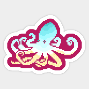 Modern Pixel Sea Octopus Sticker